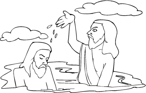 Baptism Of Jesus Coloring Page